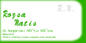 rozsa matis business card